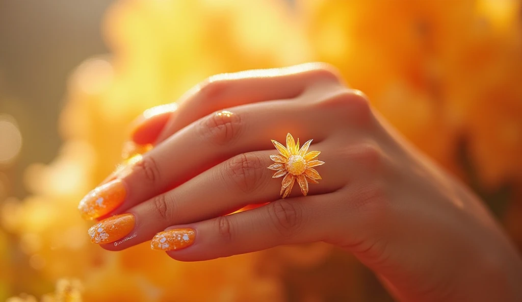 6. Sunburst Accent Nail