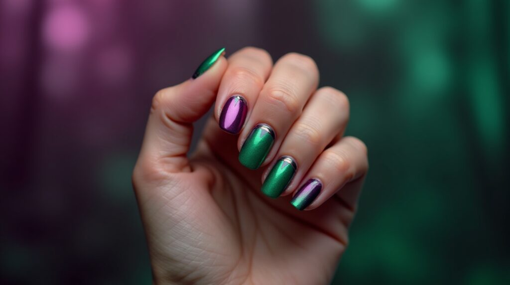 Burgundy → Emerald Gradient Fusion