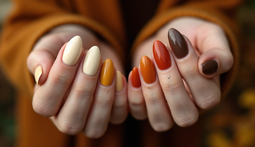 Fall Skittle Nails