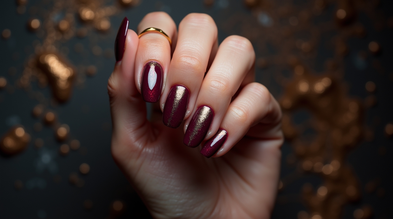  Burgundy Metallic Drip