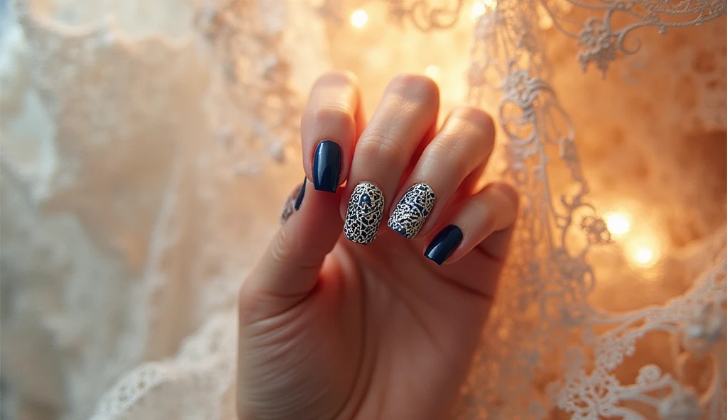  Navy Lace Romance