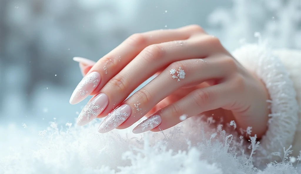 20 Snowflake and Frost Nail Art