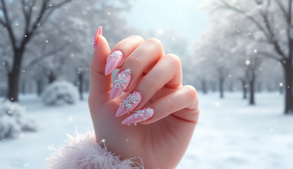 Pink Frost Nails