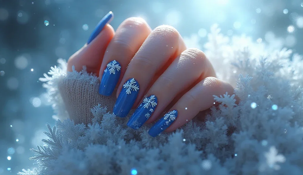 20 Snowflake and Frost Nail Art